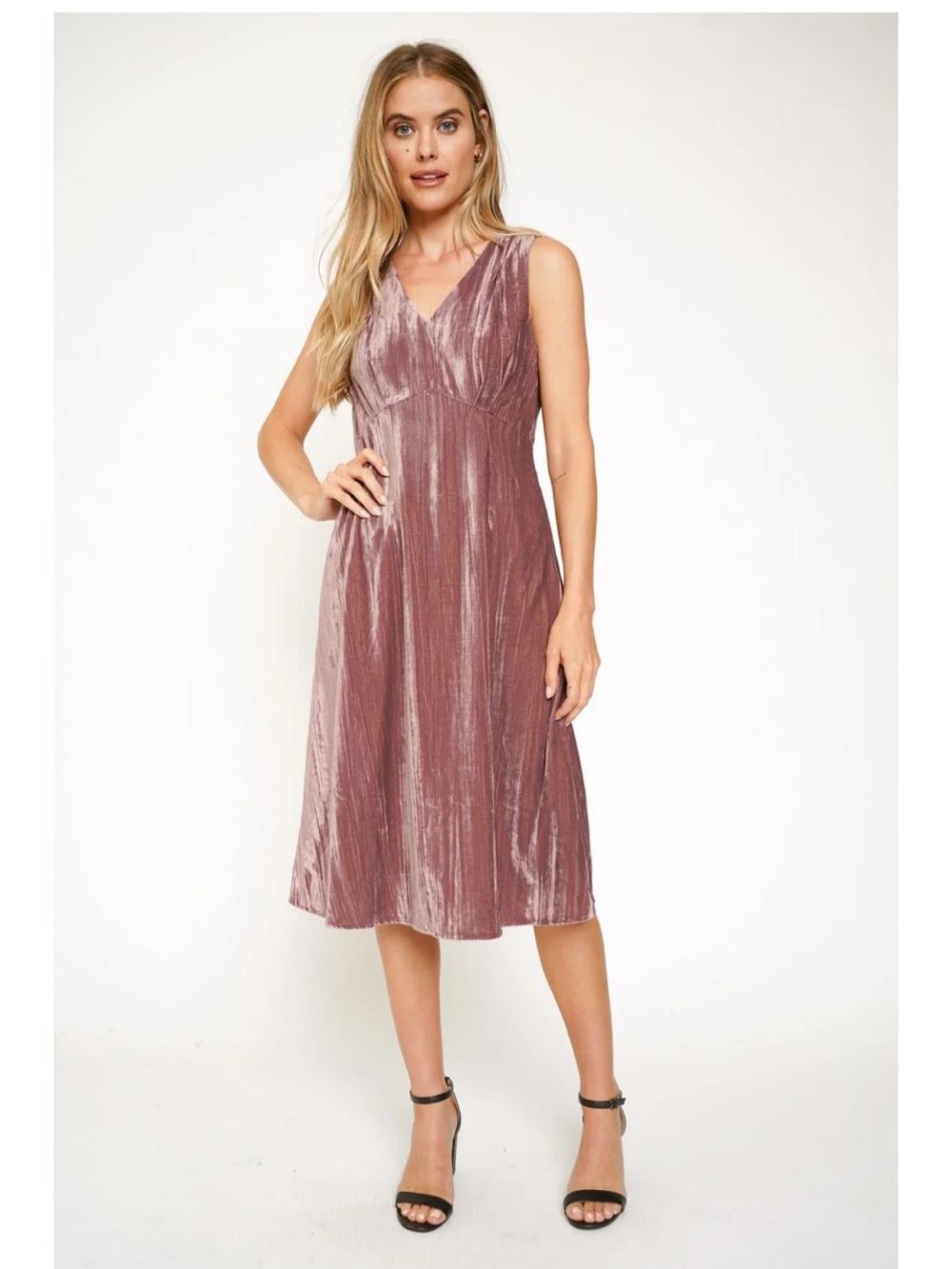 MYSTREE - Rose Crinkle‎ Velvet Sleeveless Dress Romantic Whimsical Fairycore NWT